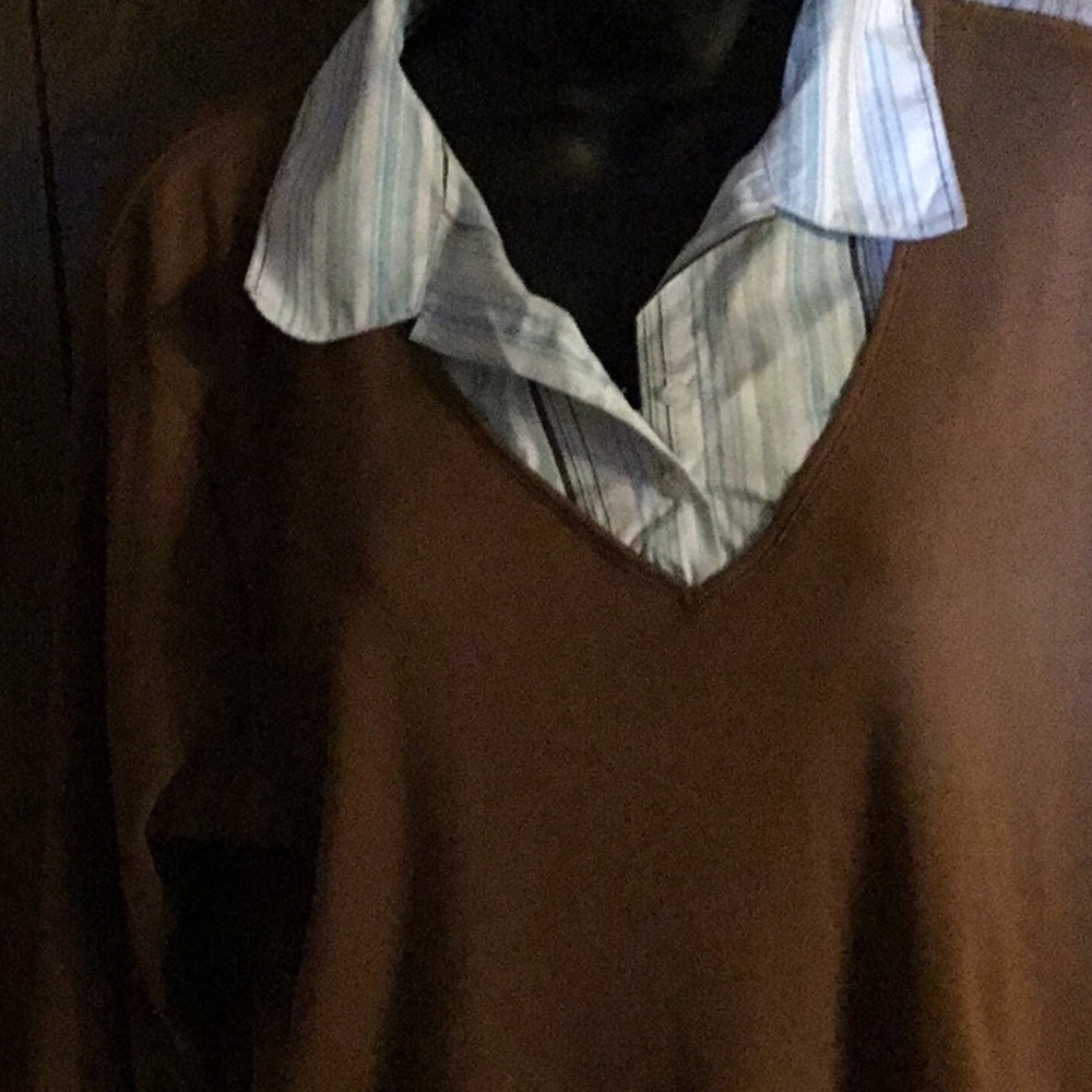 Brown cotton &linen material long sleeves shirt